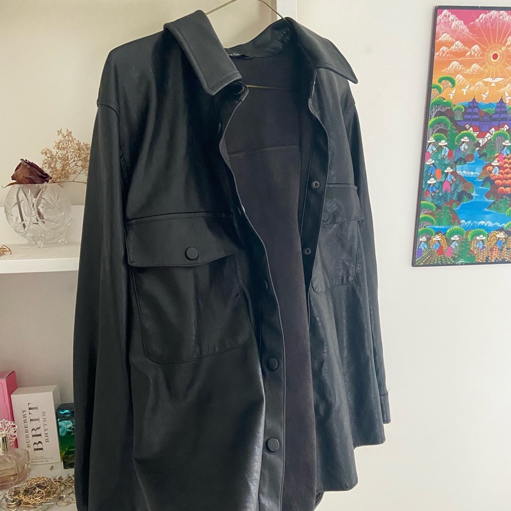 OVERSIZED FAUX LEATHER JACKET | DYNAMITE